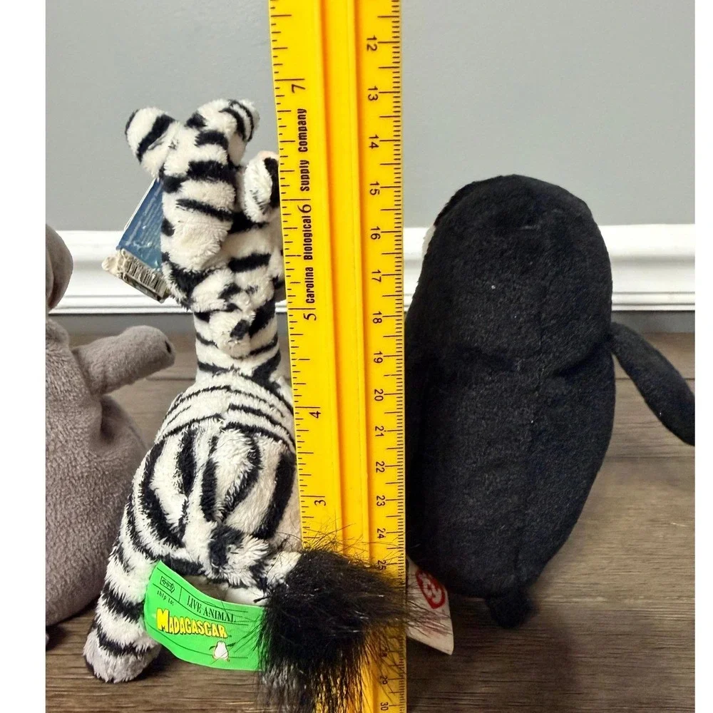 Madagascar Escape 2 Africa Ty Beanie Babies Plush Bundle Skipper Marty Gloria